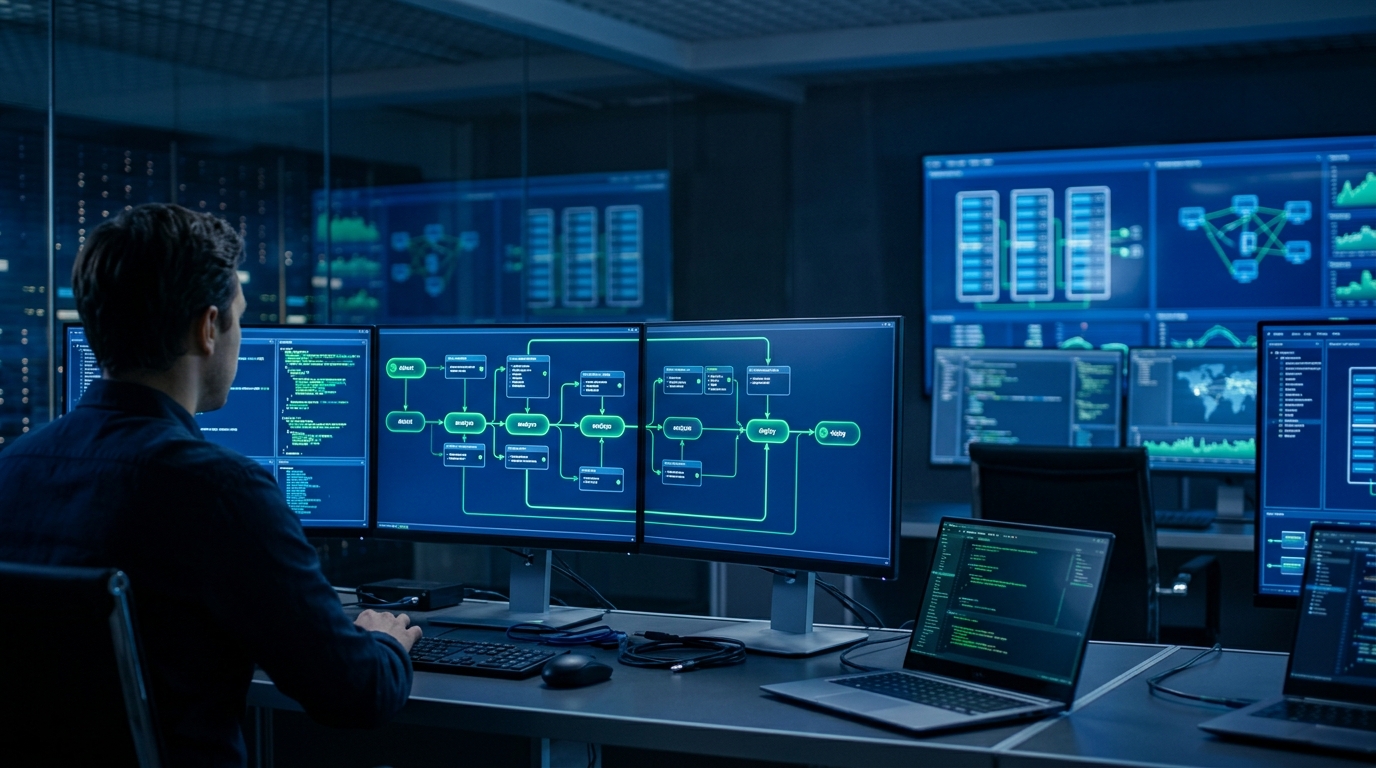 Automated Incident Response for DevOps 3 A flowchart showing Agentic AI automatically detecting a bug, performing root cause analysis, and deploying a fix.